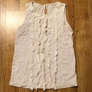 J Crew ruffle tank in light pink - xxs